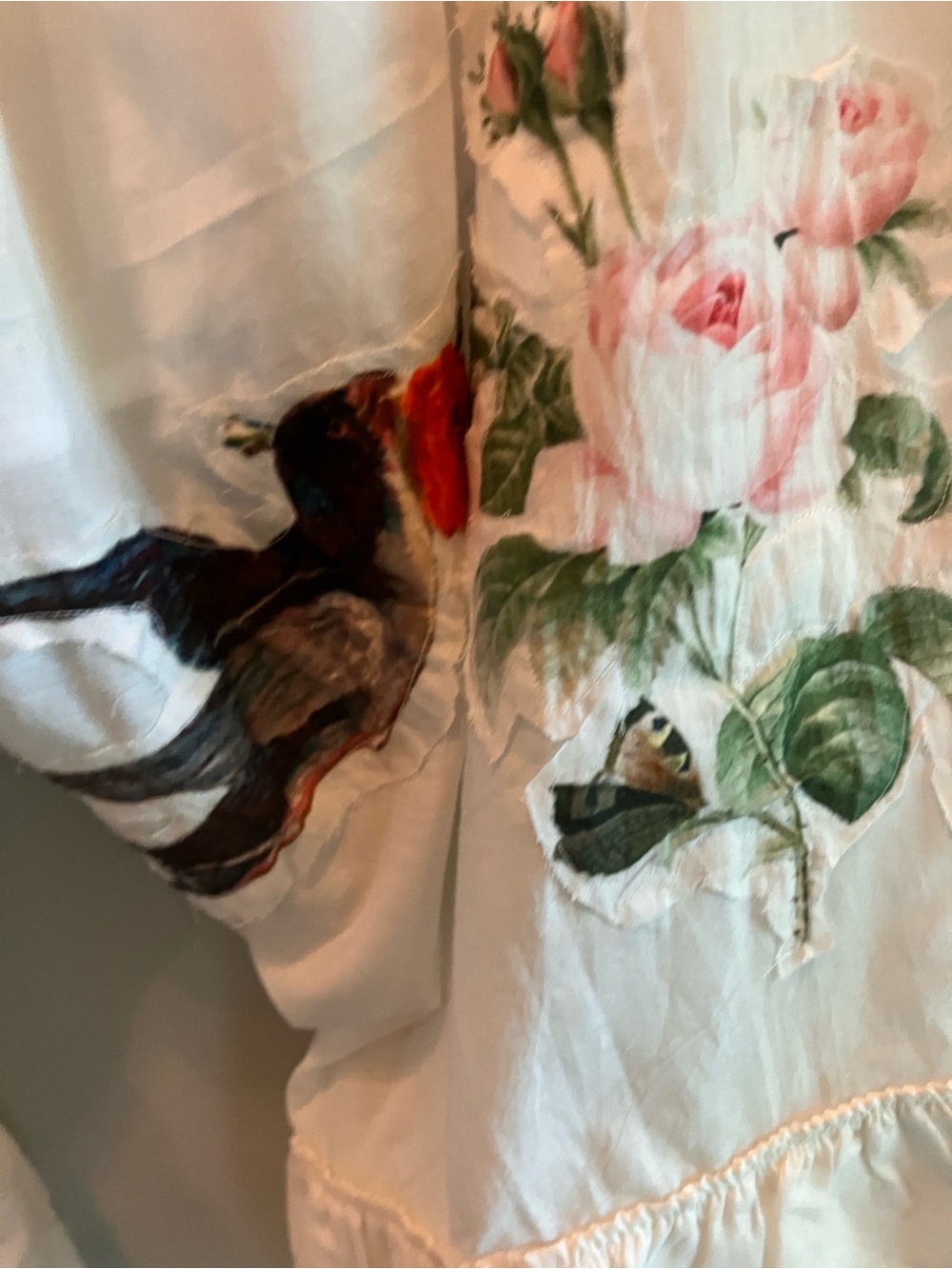 Indi & Sai Bird and Floral Romantic White Draw String Bloomers, NWOT - Picture 11 of 13